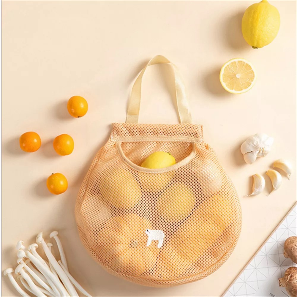 Kitchen Fruit And Vegetable Storage Mesh Hanging Bag - Skin