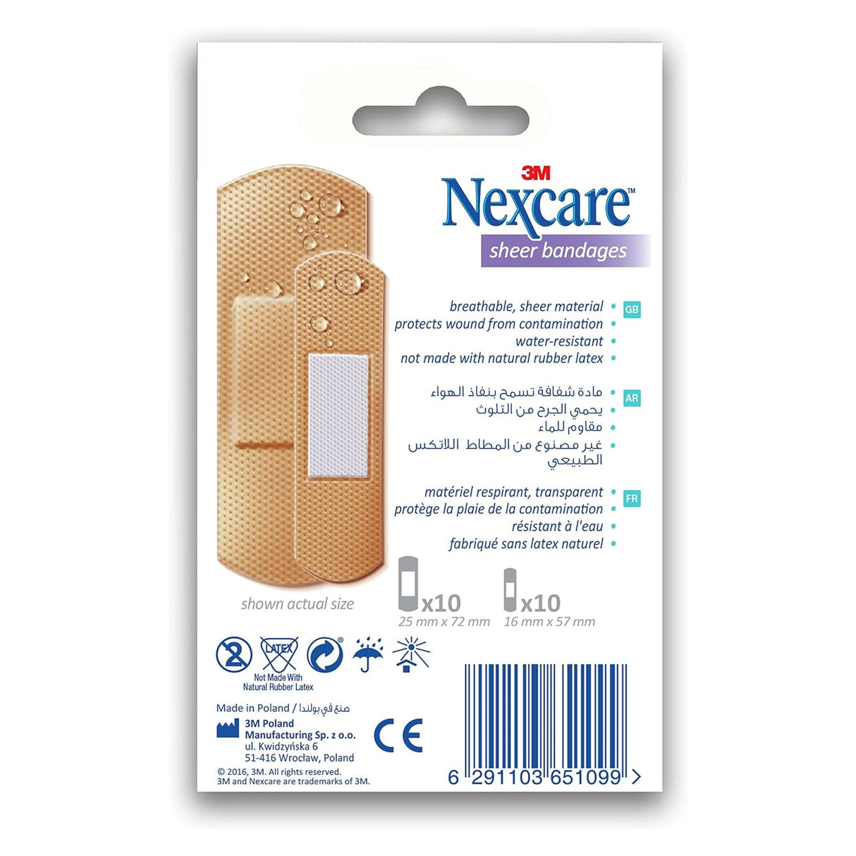 658-20 Nexcare Sheer Bandages, Assorted, 20/Box