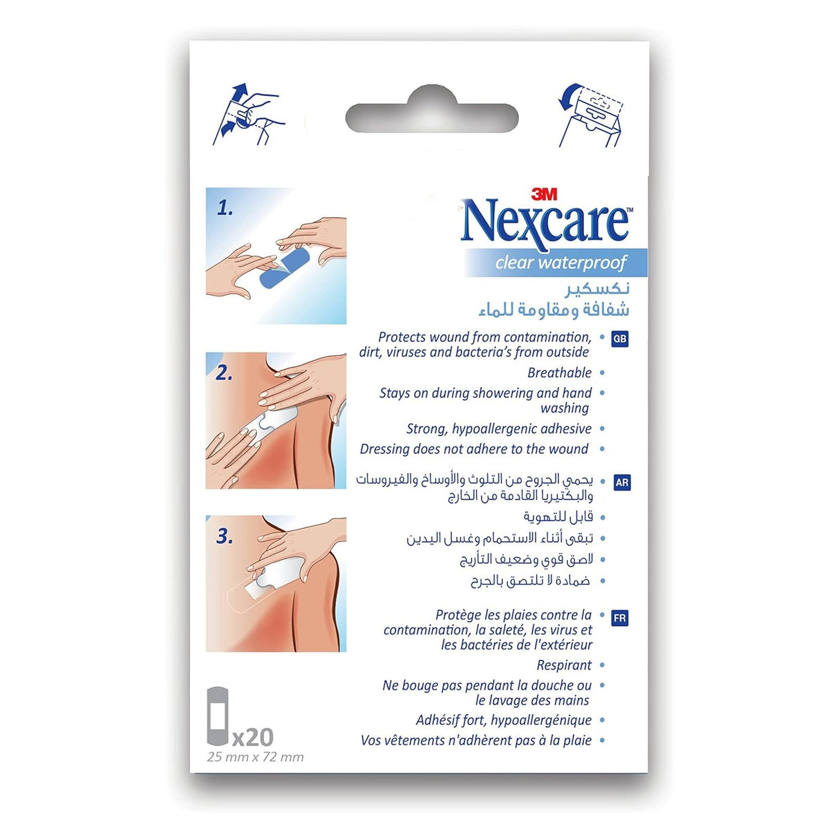 Nexcare™ CWP-20 Clear Waterproof Bandages 20s