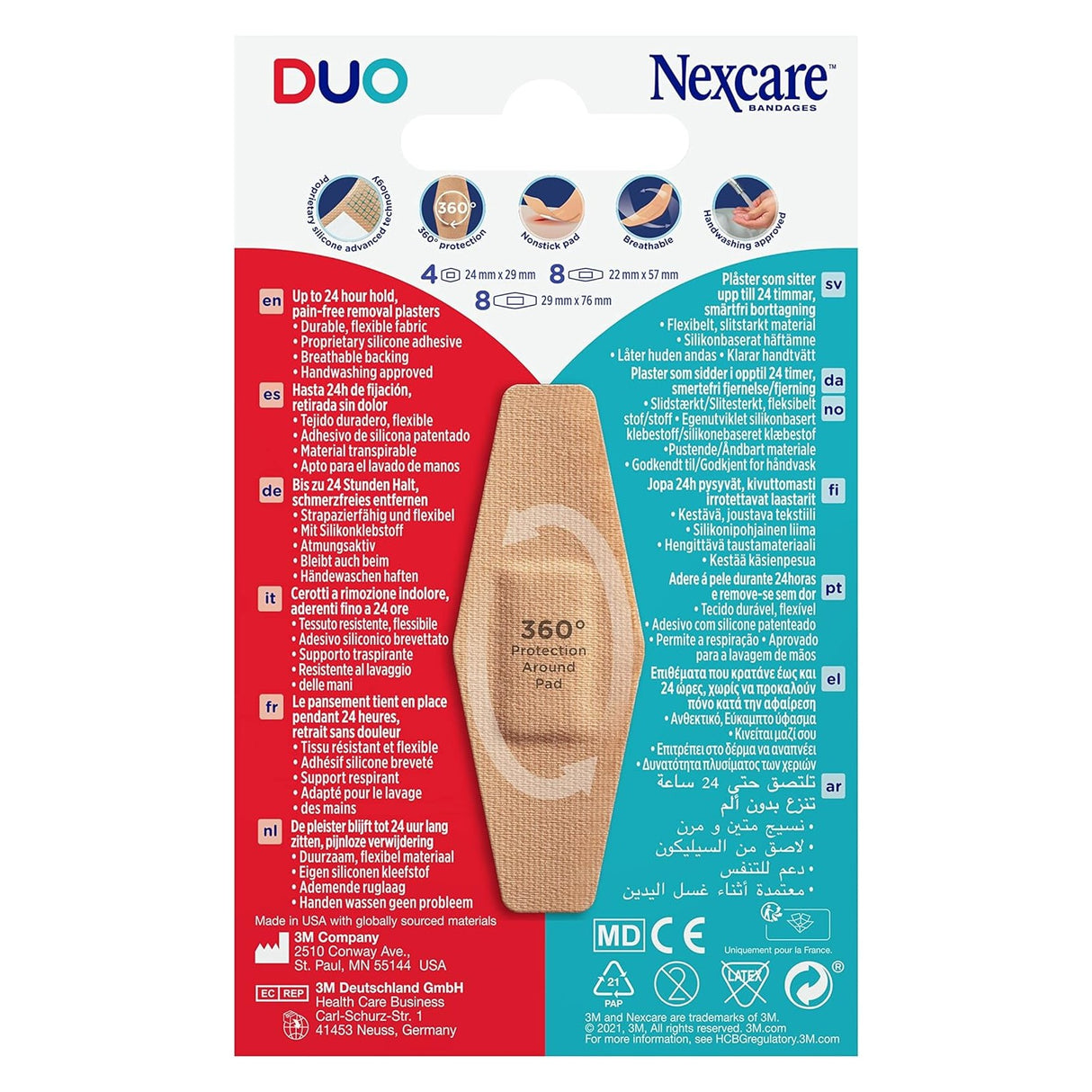 Nexcare™ DUO PLASTER ASSORTED, 20/PACK