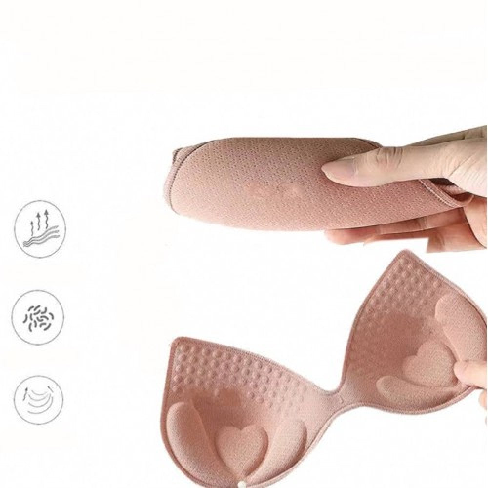 Soft Elastic Body-Fitted Sports Push Up Heart-Shaped Women Bra - Pink - Shop N Save
