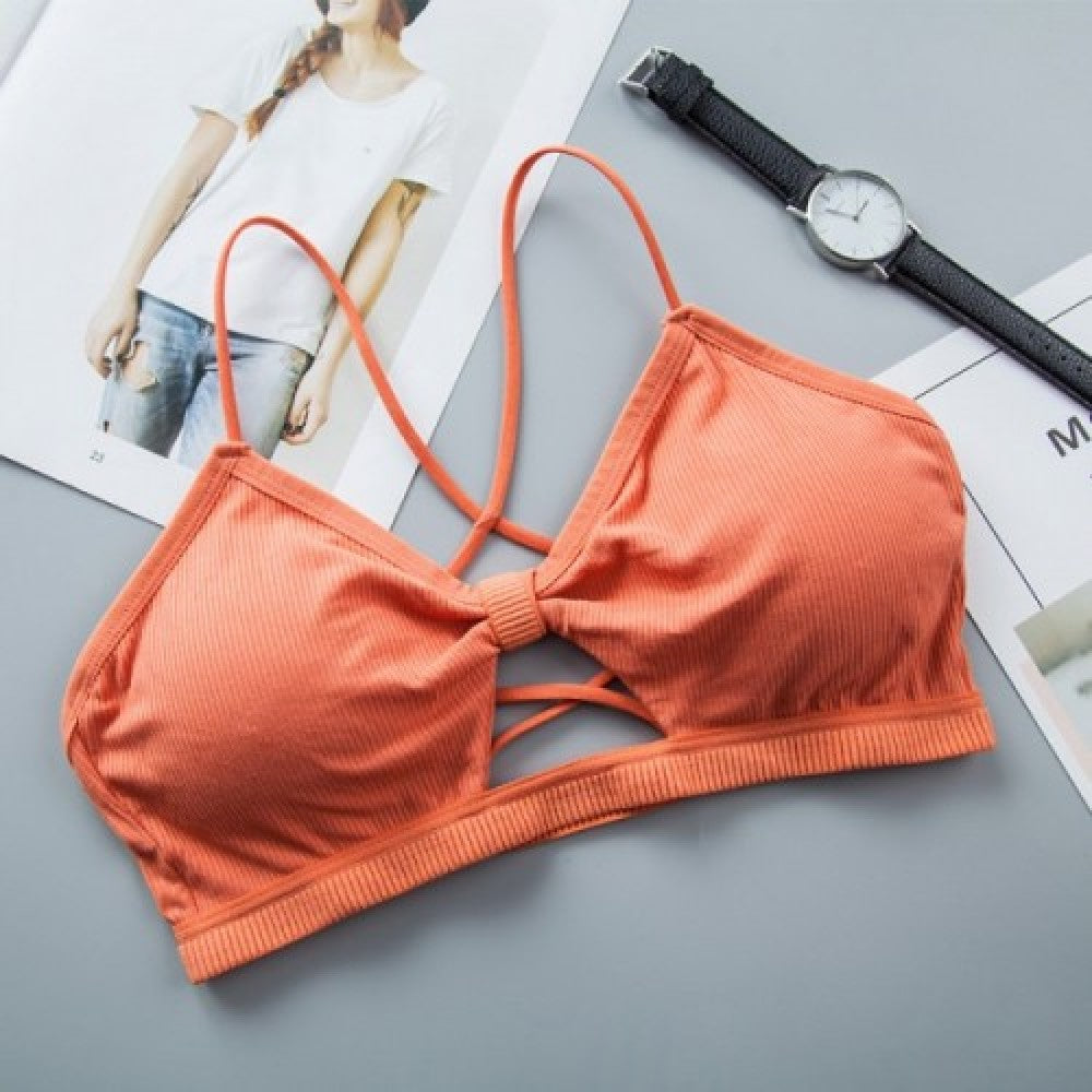 Cross-Border Strap Base Ring Bra - Peach - Shop N Save