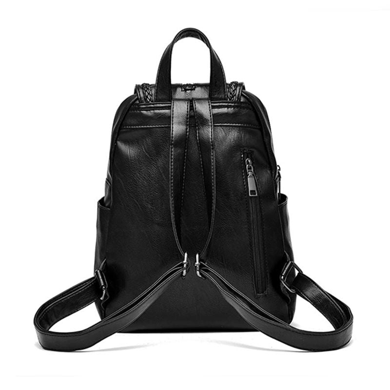 Premium Leather Backpack: Stylish, Large Capacity, Zip Closure - Shop N Save