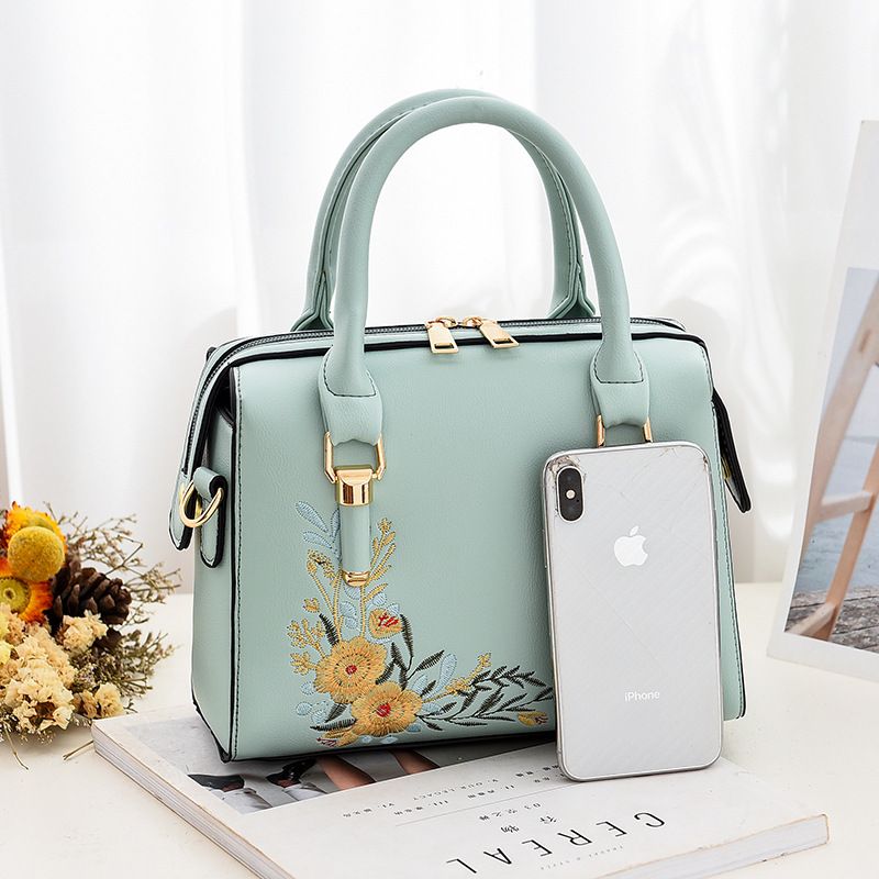 Elegant Floral Sea Green Handbag: Stylish, Functional, Chic Design - Shop N Save