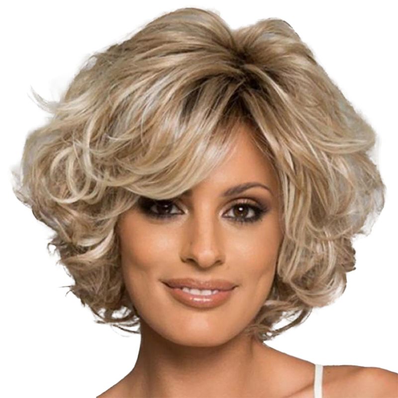 Ladies: Fluffy Short Curly Hair, Blonde