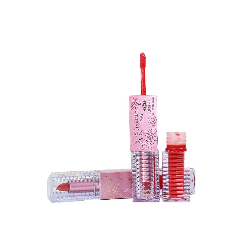 Romantic May Lip Gloss 2 In 1 Lipstick - Raspberry Wine (PANTONE) (2)