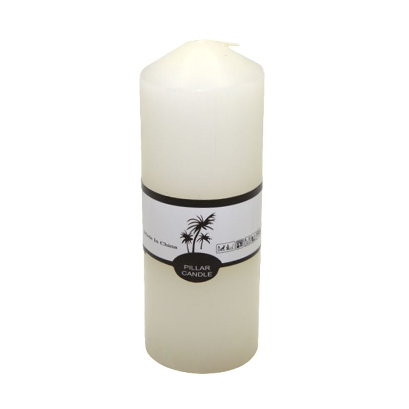 Decorative White Pillar Candle 15x5cm for Elegant Ambiance