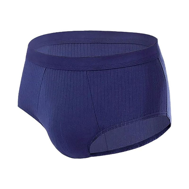 Men's Tag-Free Briefs: Cotton, Moisture-Wicking, Cooling Waistband (Dark Blue) - Shop N Save