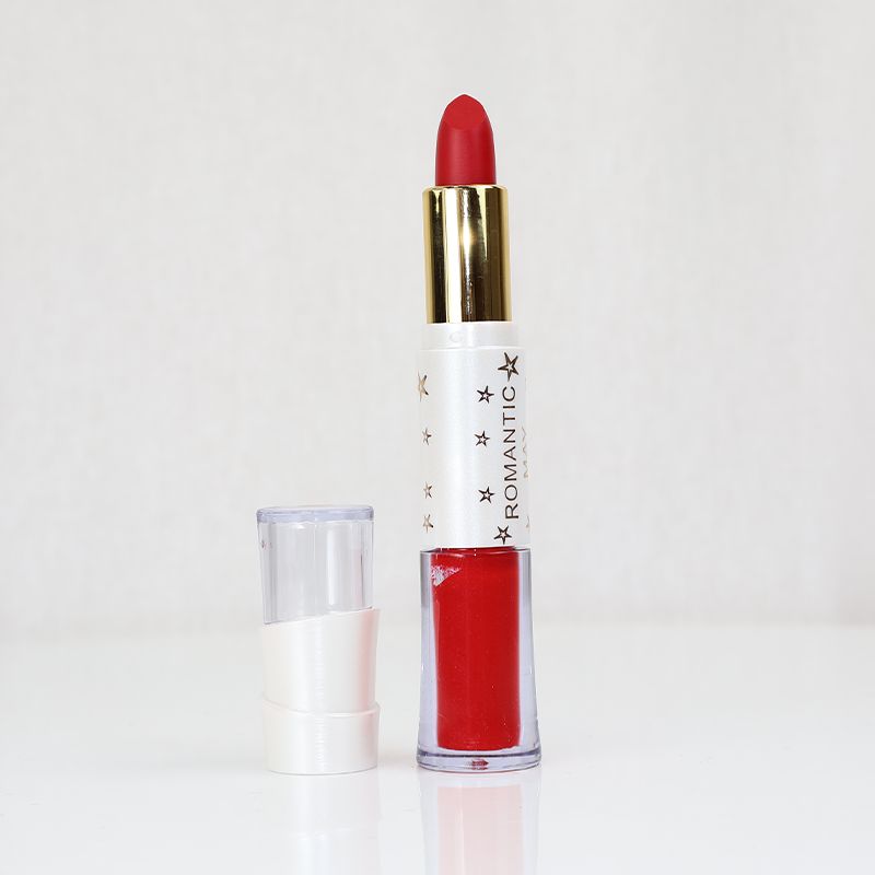 Romantic May 2 In 1 Lipstick And Lip Gloss Vitamin E Long Lasting - Spanish Carmine (2)