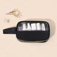 Black See-Through Travel Bag: Double Handle, Synthetic Leather, Stylish Organizer - Shop N Save