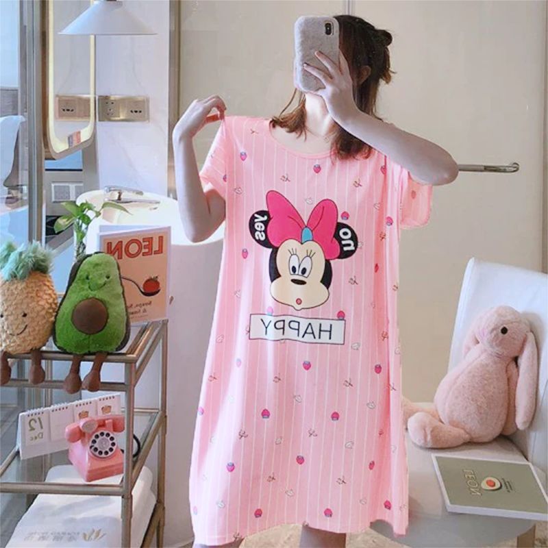 Printed Nightwear For Women Sleepwear (Light Pink)