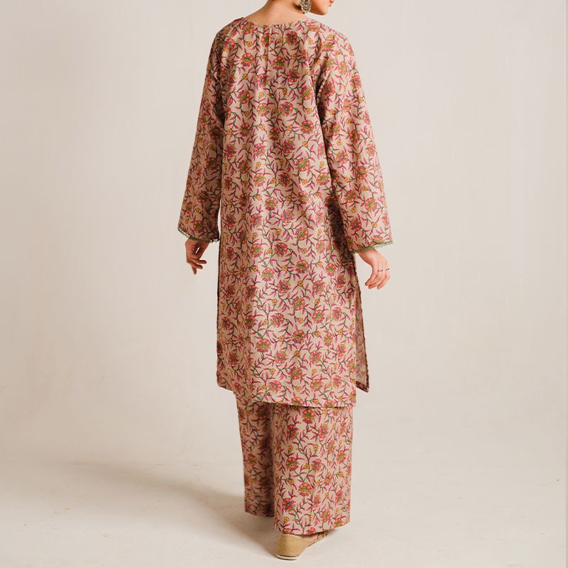 2 Piece Digital Print Kurti Salwar Set - Pure Cotton Collection Stylish Light Weight Cotton Fabric Suit Top Bottom Salwar Kameez Indian Pakistani Printed Suit For Casual Outdoor Dress - Multicolor - Shop N Save