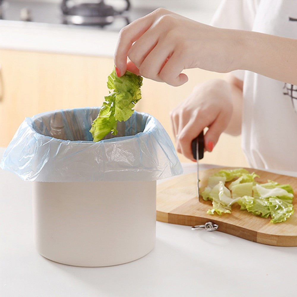 30 Pcs Disposable Garbage Dustbin Bag Shopper Roll Black