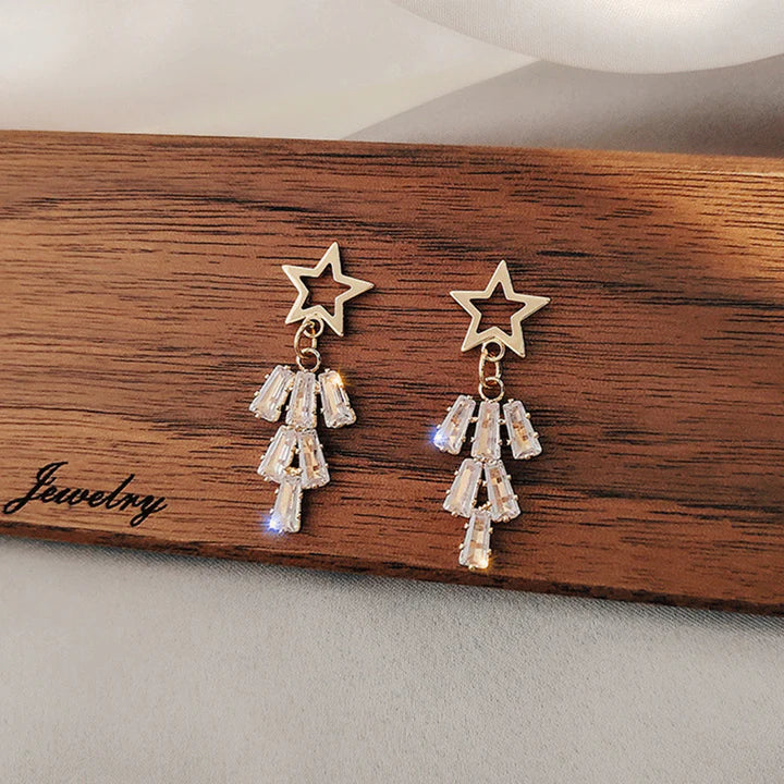 Woman Full Rhinestone Fashion Earrings - Golden - Shop N Save