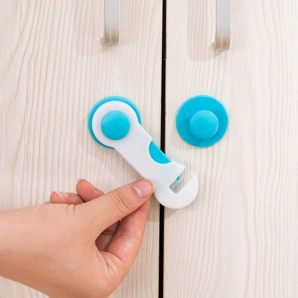2 Pcs Child Safety Cabinet Drawer Wardrobe Door Locks - Blue