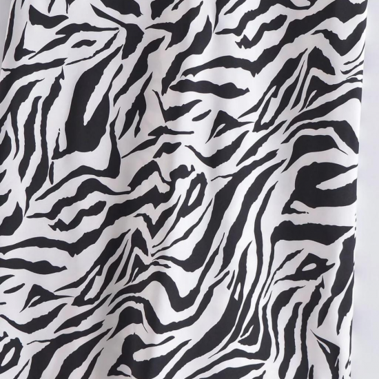 Zebra Printed Pajamas 2 Pcs Set For Women Sleepwear Homewear Nightwear