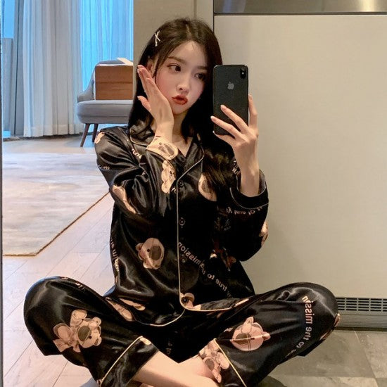 Baear Printed Pajamas Set For Women Sleepwear Homewear Nightwear