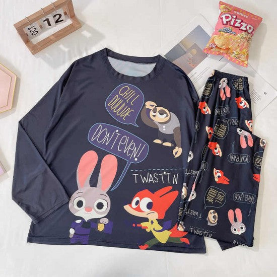 2 PCS NIGHTWEAR PAJAMA SHORTS SETS FOR WOMEN SLEEPWEAR BLACK