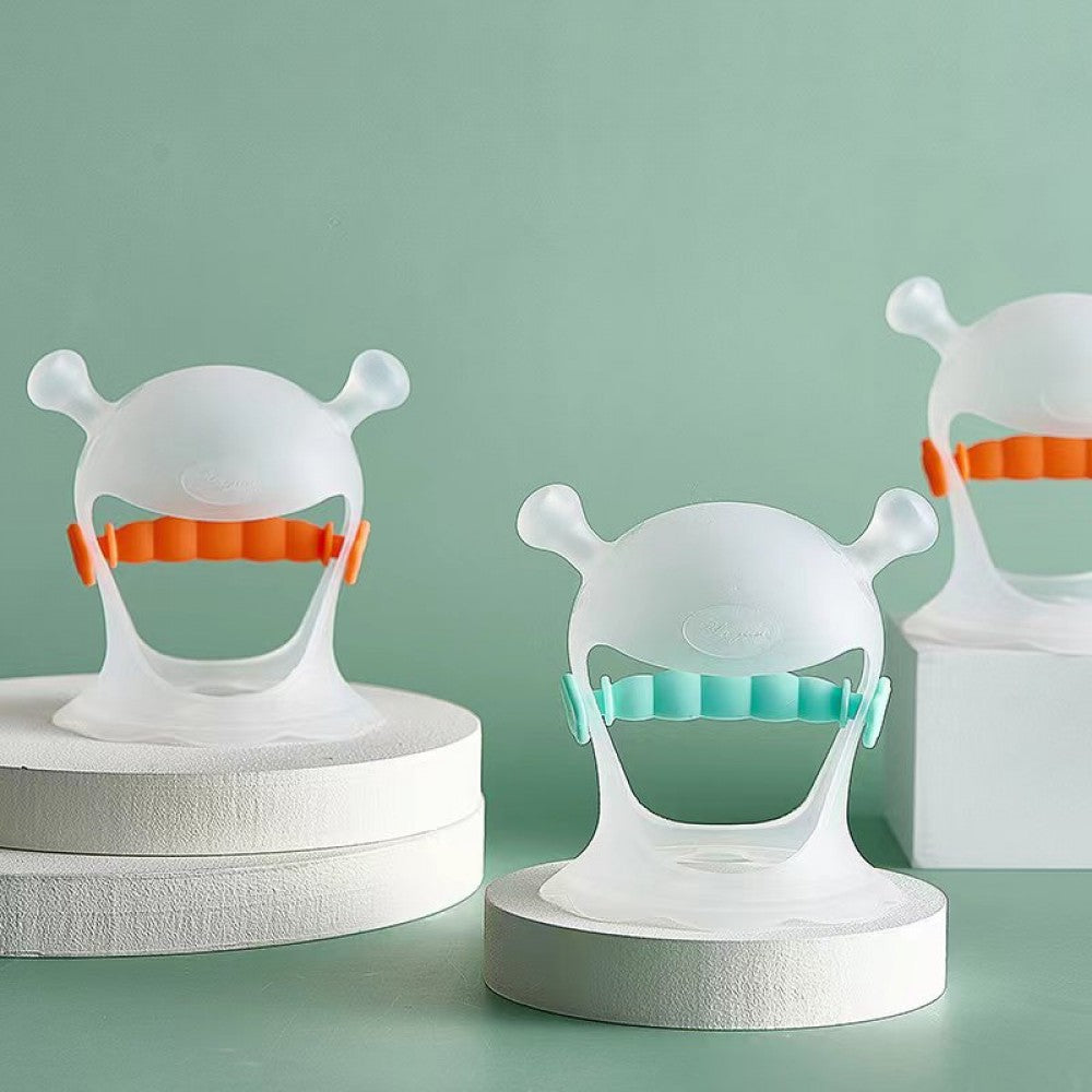 Silicone Infant Teether Mitten - Newborn Baby Silicone Teether Cartoon Shape Teething Gloves Toy for Baby Chew Toys - Orange - Shop N Save