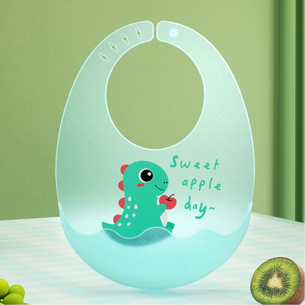 New Born Soft Waterproof Three-Dimensional Silicone bib - green - Shop N Save