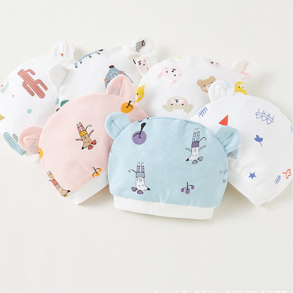 Spring And Autumn Thin Section Newborn Fetal Hat - White - Shop N Save