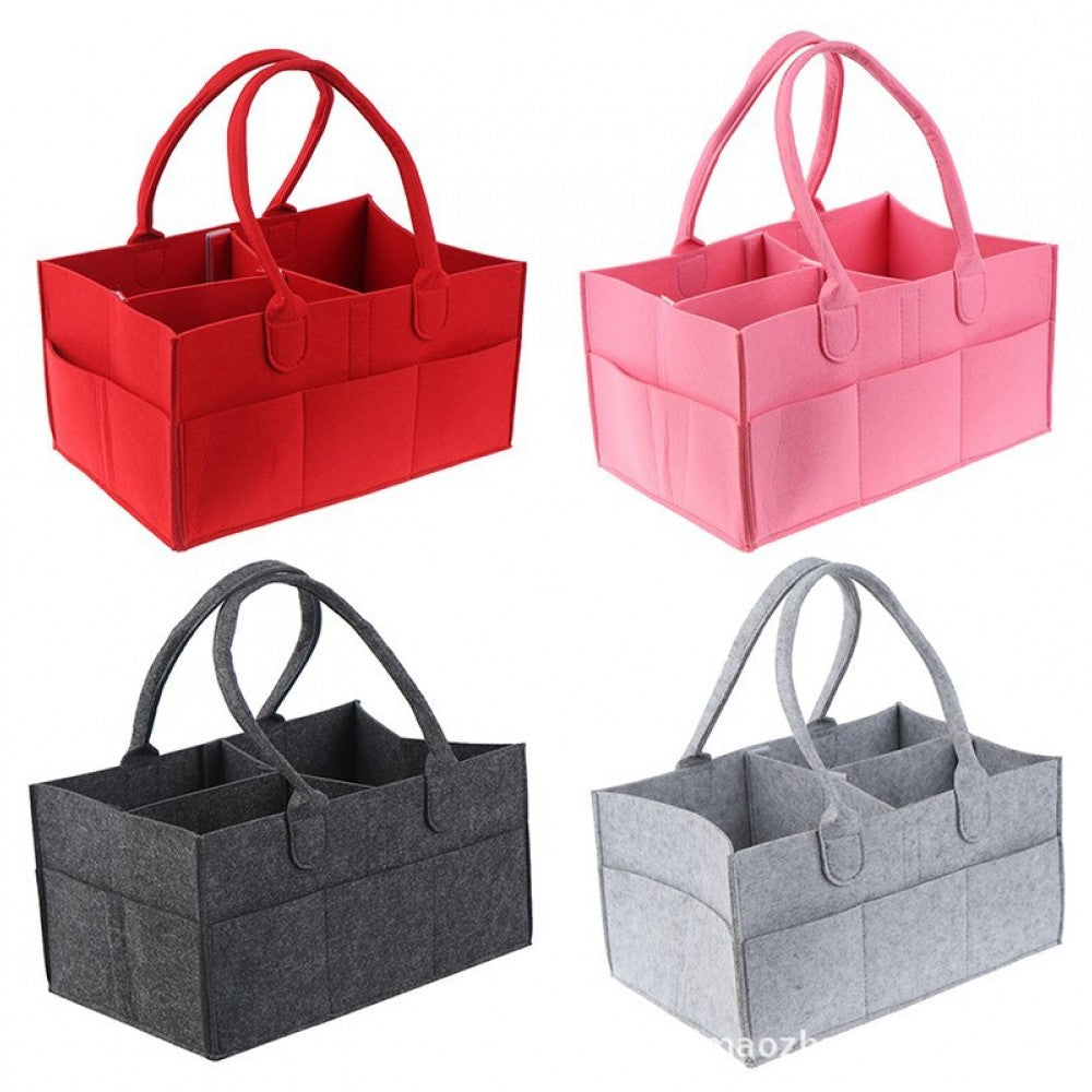 Cross-Border Felt New Born Portable Diaper Bag - Gray - Shop N Save