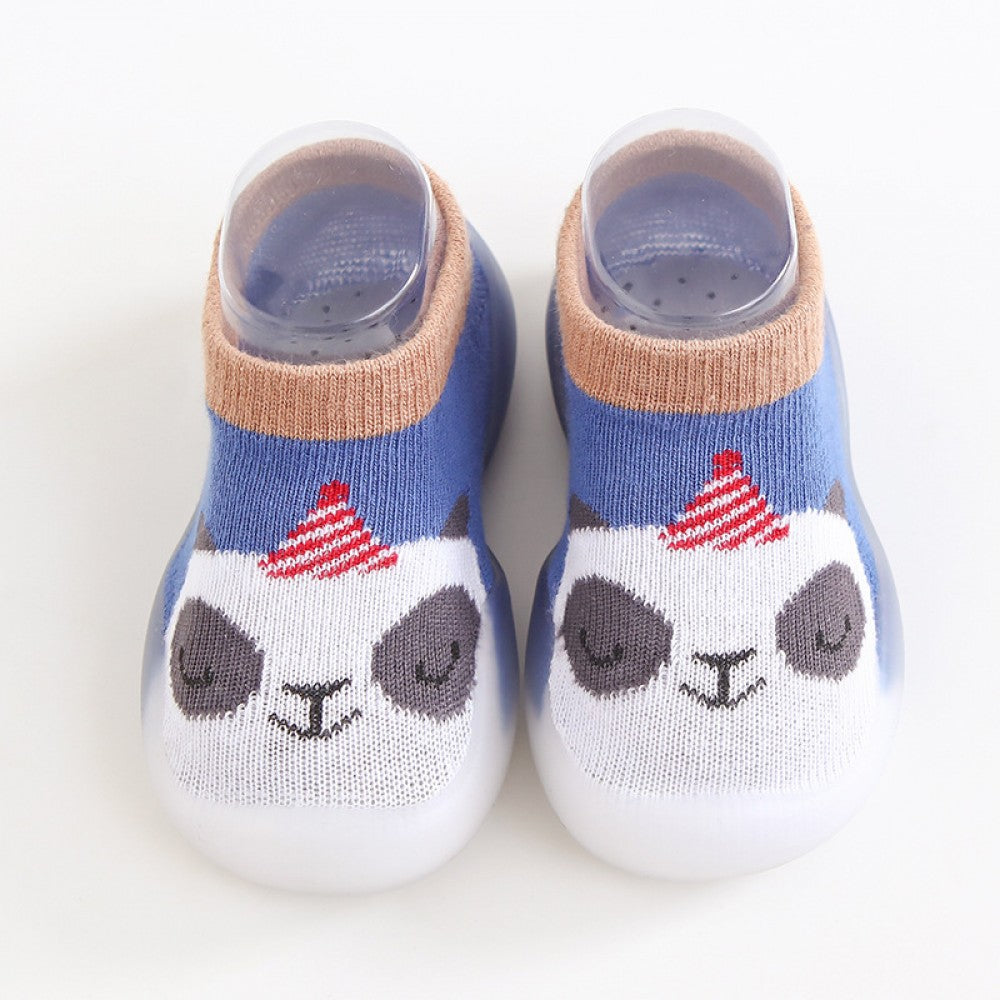 Newborn Infant Cartoon Design Socks Shoes For Kids Baby Girls - Breathable New Stylish Fashion For Boys Children - Soft Cotton Shoes - White Blue - Shop N Save