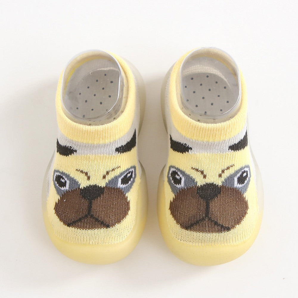 Newborn Infant Cartoon Design Socks Shoes For Kids Baby Girls - Breathable New Stylish Fashion For Boys Children - Soft Cotton Shoes - Yellow - Shop N Save