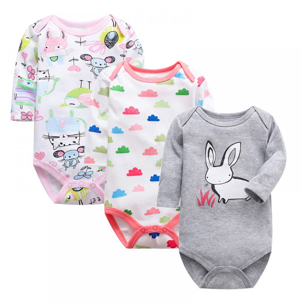 Newborn Long Sleeved Jumpsuit Romper - gray - Shop N Save