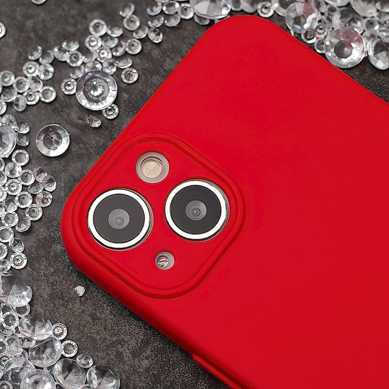 Luxury Silicon case for IPhone 14 (Red)