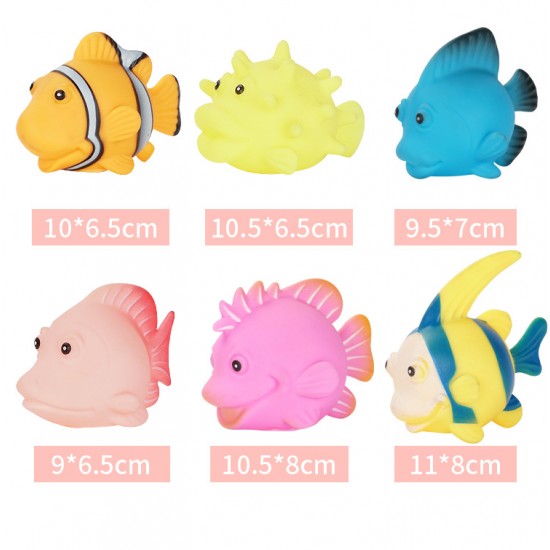 Set Of 6 Pcs Sounds Pinching Call Cartoon New Born Intellectual Development Water Toy