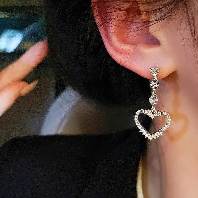 Korean Love Tassel Earrings: Silvery Fashion for Party Gift - Shop N Save