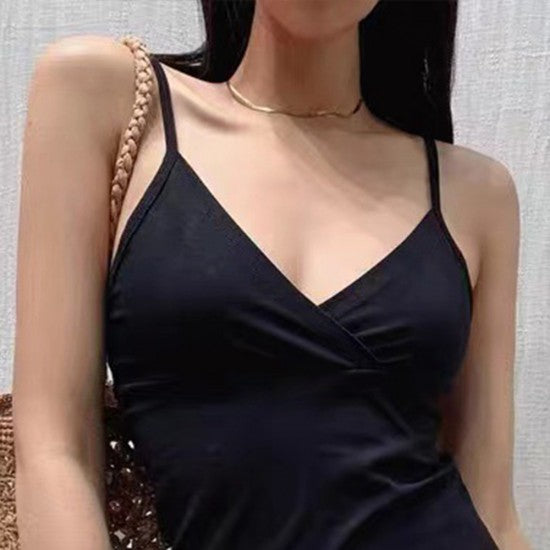 Floral Slim Dress - Printed V-Neck Cross Slim Sleeveless Cute Backless Patry Black Mini Women Dresses - Black