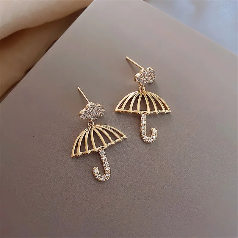 Hong Kong Style Earrings: Needle Love Umbrella, Unique Fashion - Shop N Save
