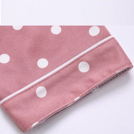 2Pcs Cow Printed Pajama Set - Solid Color Round Collar Neck Long Sleeves With Trouser Sleepwear For Women Nightwear - White Black