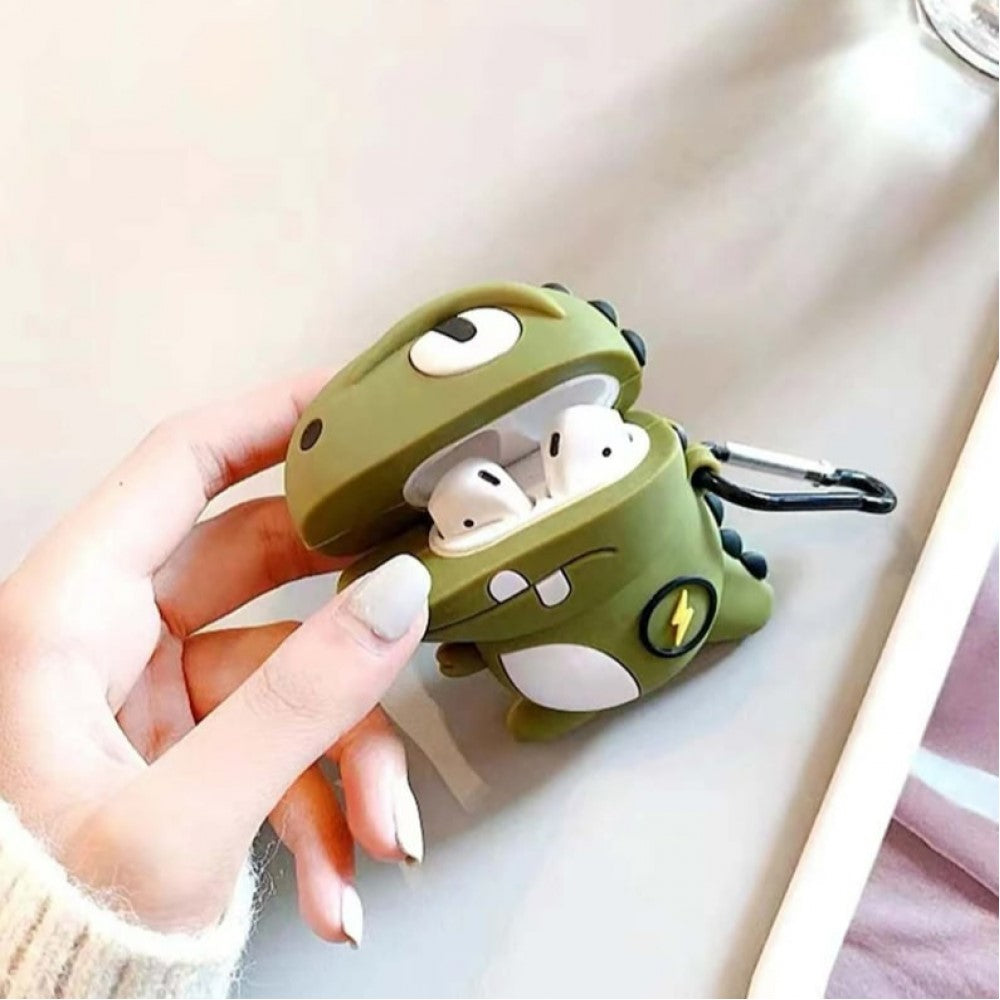 Cartoon 3D Earphone Case For Airpods 1 2 Silicone Cover Dinosaur