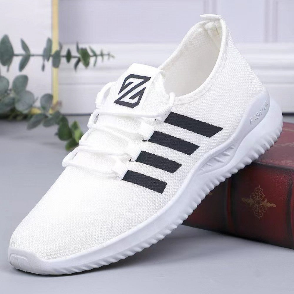 Mesh Lace-Up Sneakers for Women Lightweight Breathable Non-Slip Soft And Comfortable Shoes For Walking Running Jogging Exercise Gym and Outdoor Office Casual Shoes - White