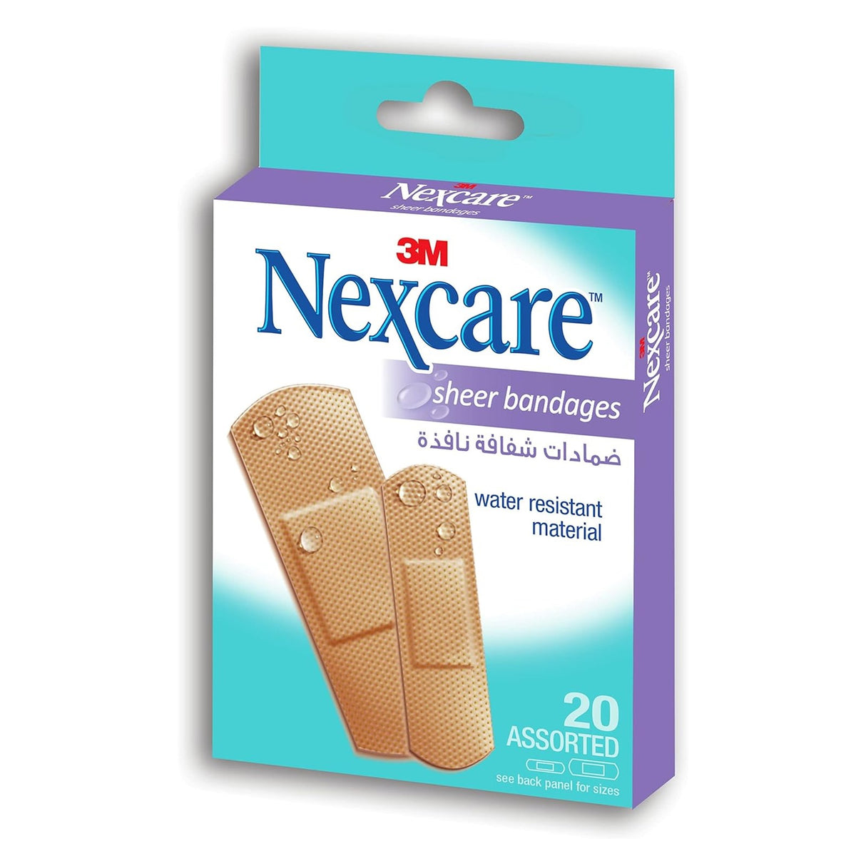 658-20 Nexcare Sheer Bandages, Assorted, 20/Box