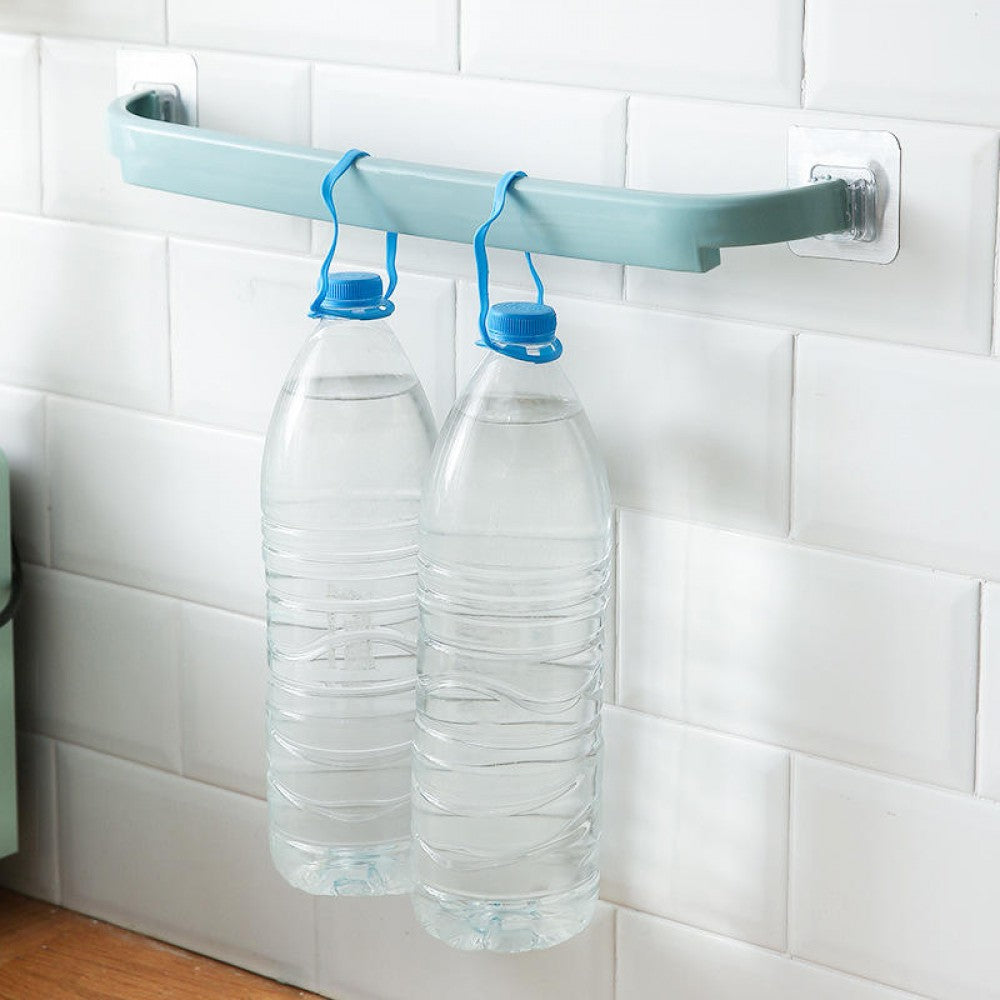 Self-Adhesive Towel hanging Rack Plastic Wall-Mounted - Pink