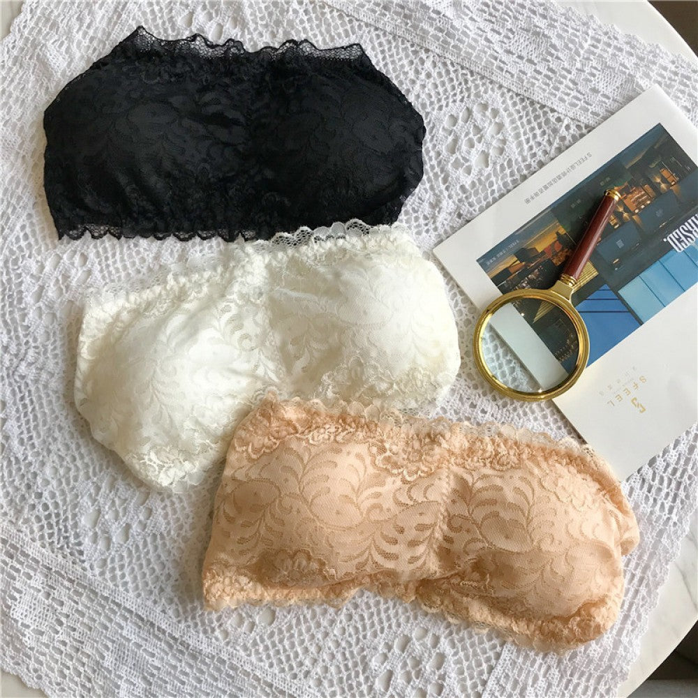 Ladies Breathable Crop Top Strapless Bra - Black - Shop N Save