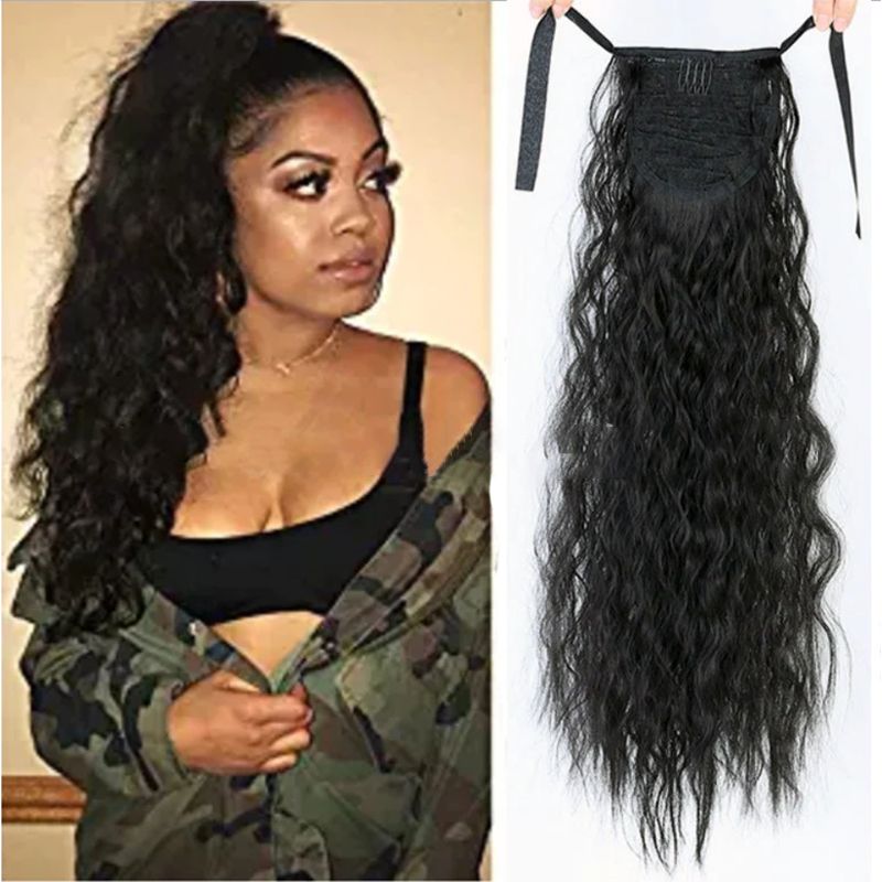 Strap-style wig ponytail for women European and American fashion cornrows curly hair fluffy strap-style ponytail braid manufacturer ready stock