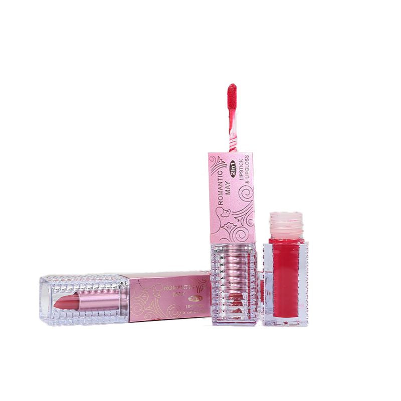 Romantic May Lip Gloss 2 In 1 Lipstick - Claret (Xona) (3)