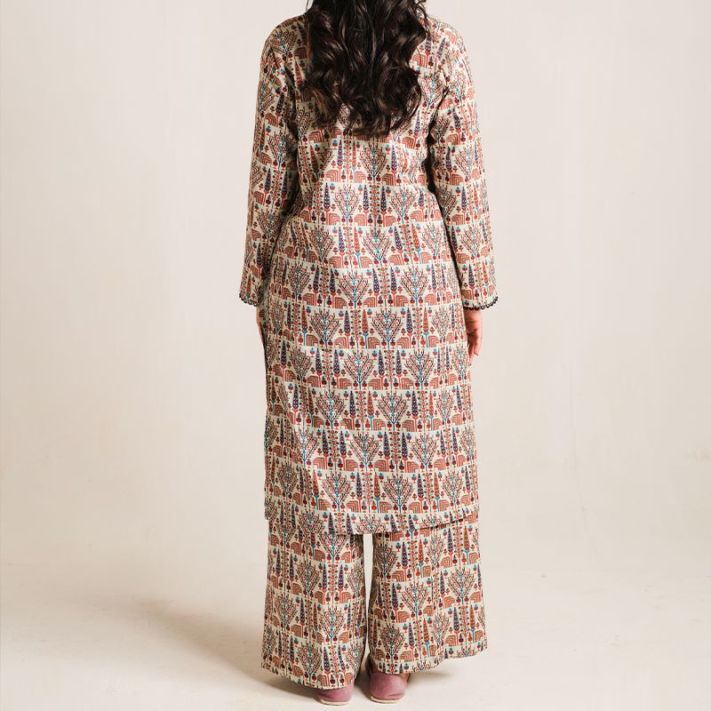 2 Piece Digital Print Kurti Salwar Set - Pure Cotton Collection Stylish Light Weight Cotton Fabric Suit Top Bottom Salwar Kameez Indian Pakistani Printed Suit For Casual Outdoor Dress - Multicolor - Shop N Save