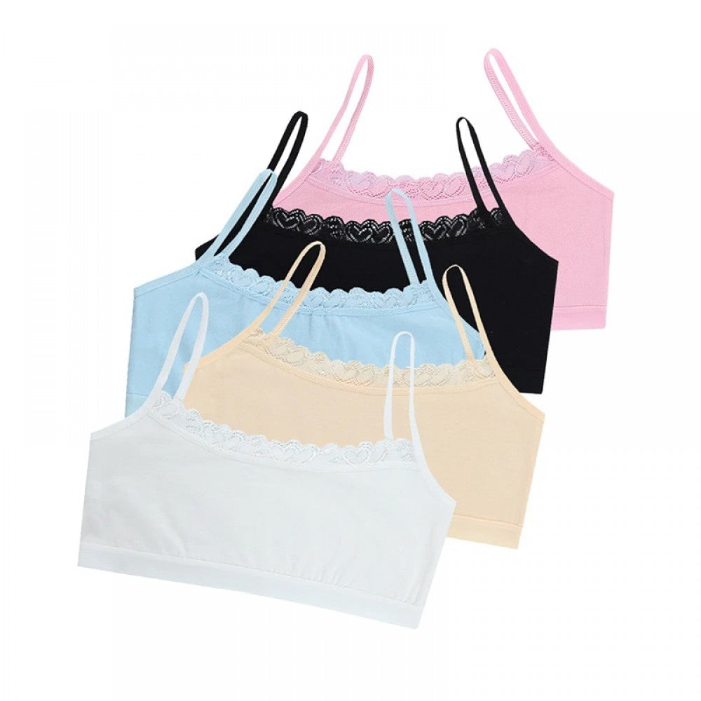 Young School Girl Cute Training Cotton Bra - Black - Shop N Save