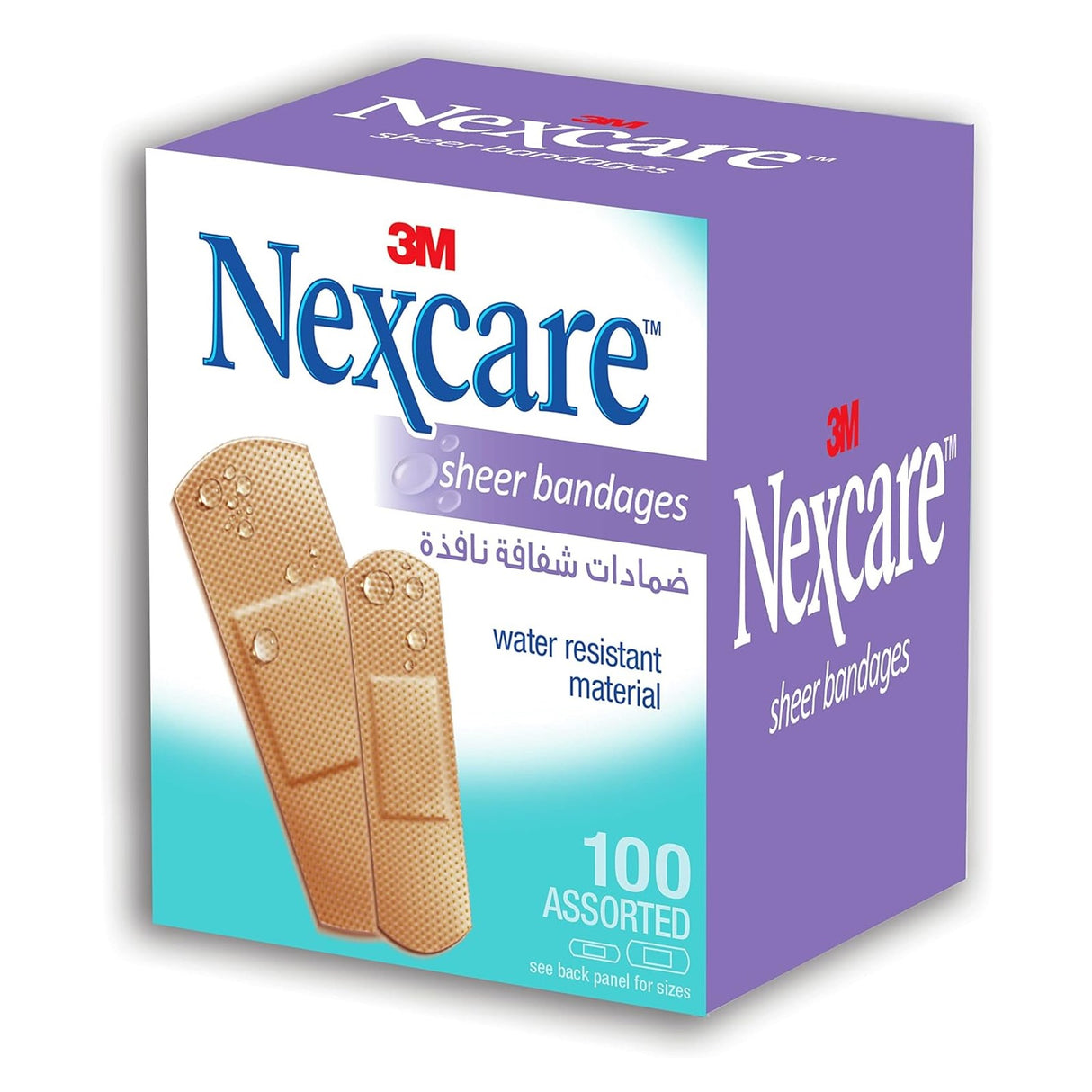 658-100 Nexcare Sheer Bandages, Assorted, 100/Box