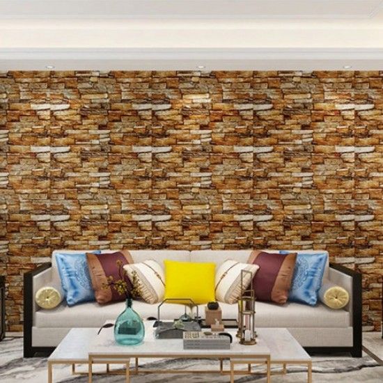 3D Wall Wallpaper Self-Adhesive 70 x 78 CM - Brown