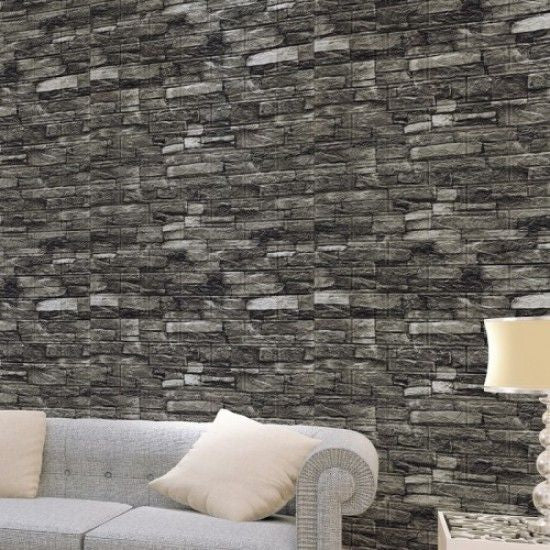 3D Wall Wallpaper Self-Adhesive 70 x 78 CM - Gray
