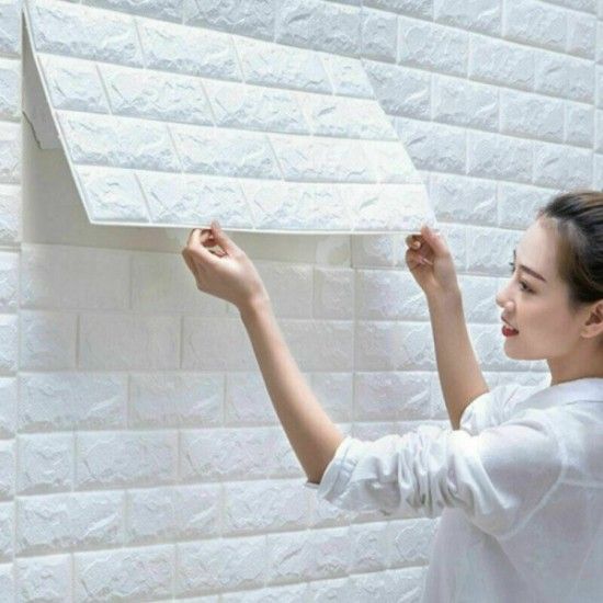 3D Wall Wallpaper Self-Adhesive 70 x 78 CM - White
