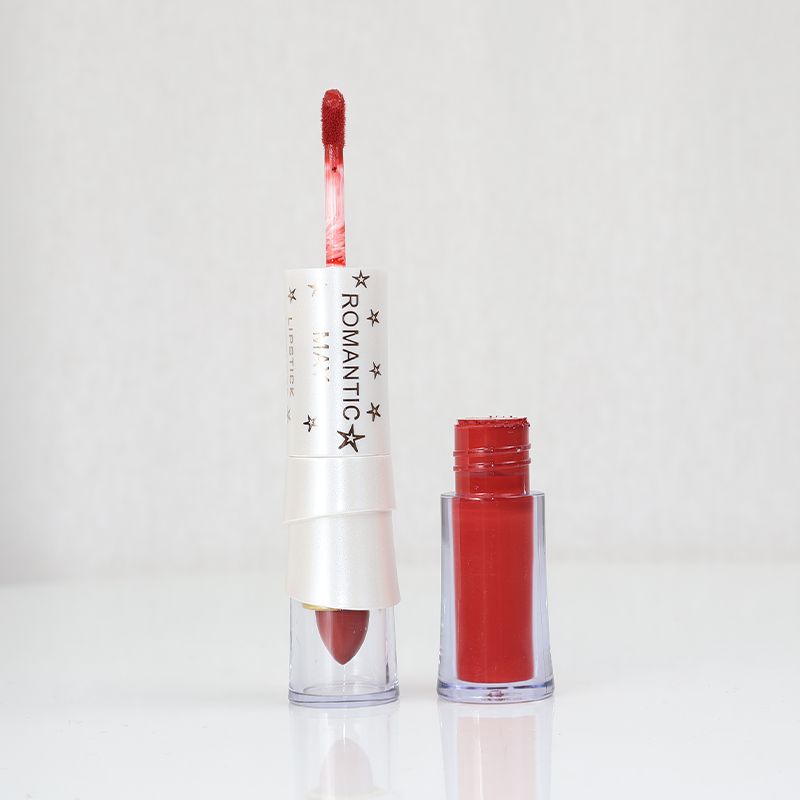 Romantic May 2 In 1 Lipstick And Lip Gloss Vitamin E Long Lasting - Persian Red (4)