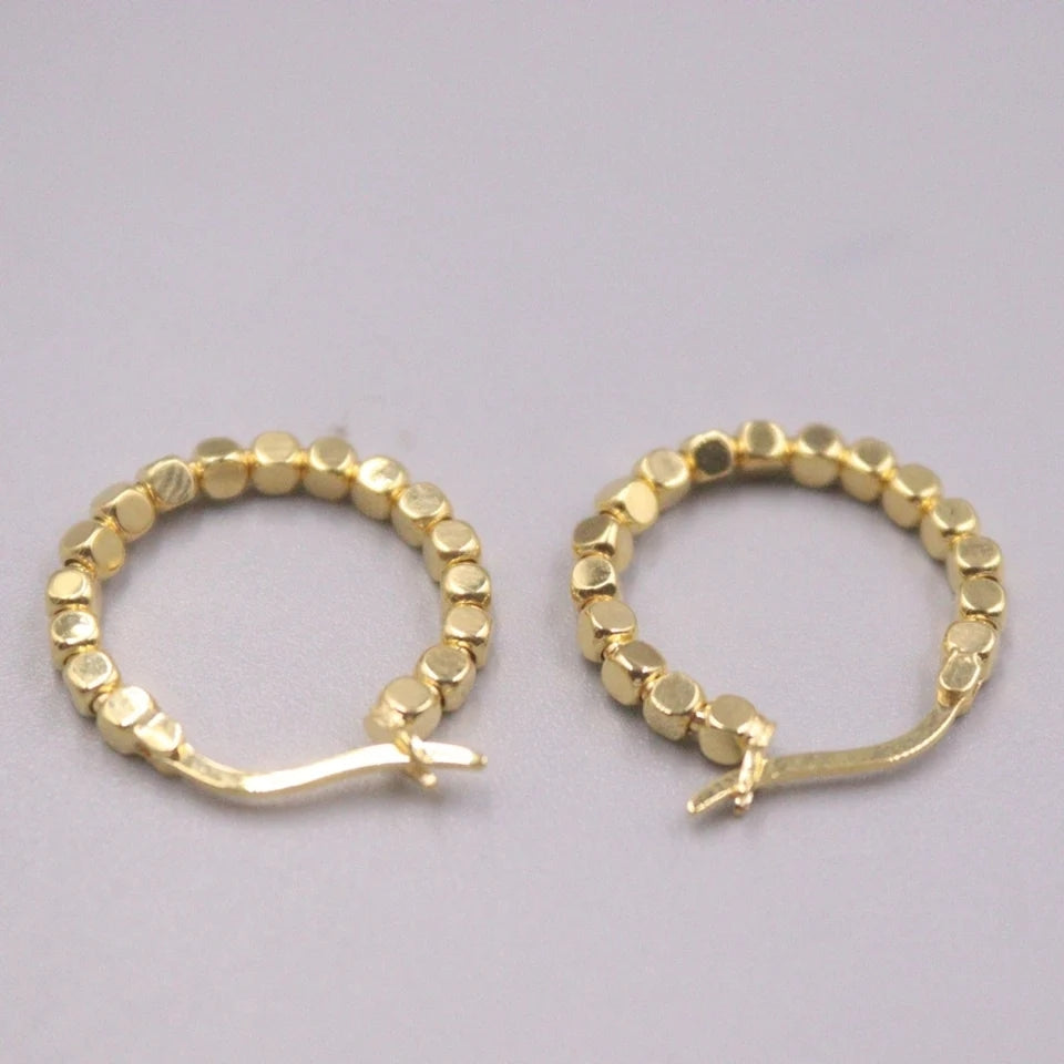 Yellow Golden Cube Bead Hoop Earrings - Shop N Save